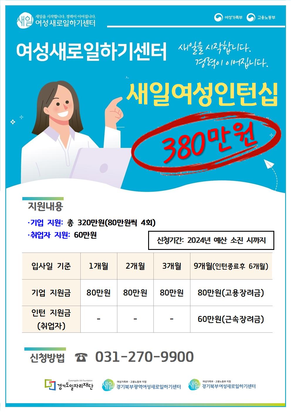 경기도일자리재단, 경기 북부지역 새일여성인턴 참여기업 및 참여자 모집